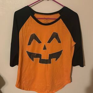 Zoe + Liv halloween pumpkin baseball tee
